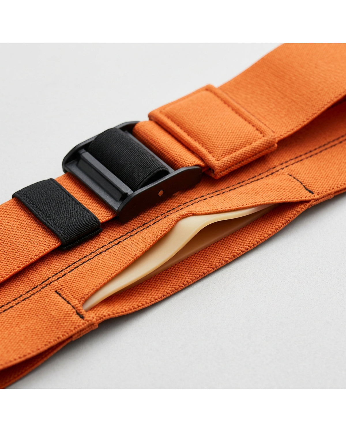 Fnvpt Adjustable Fabric-Sleeved Latex Hip Band 70-105 cm Orange Black - Detail view