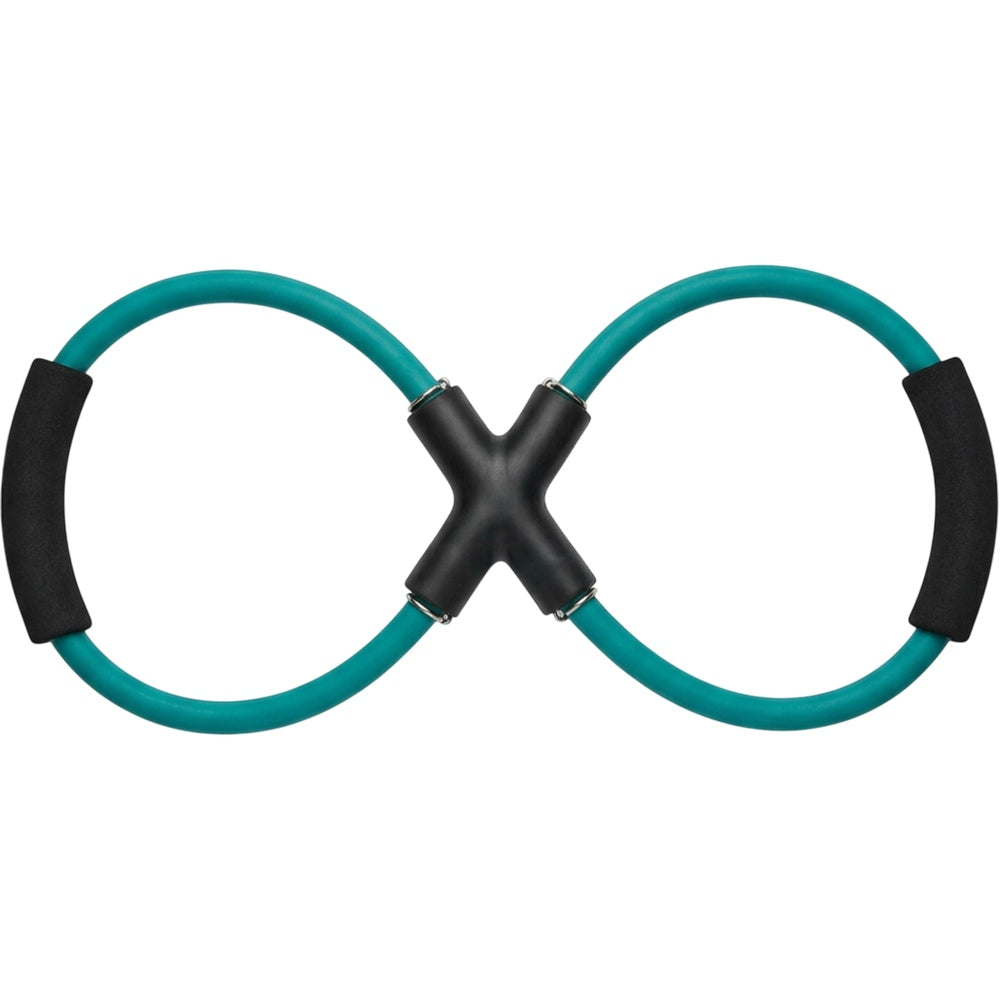 Fnvpt Double-Loop Figure-Eight Latex Resistance Tube with Four Grips Teal Black - Product view