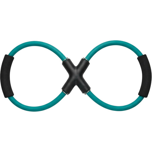 Fnvpt Double-Loop Figure-Eight Latex Resistance Tube with Four Grips Teal Black - Product view